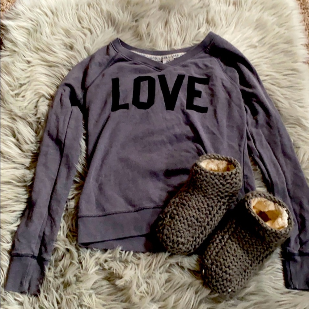 A nice cozy PINK sweatshirt and cozy slippers!